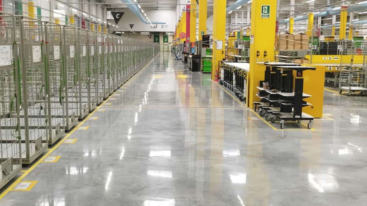 Industrial space with high gloss floors