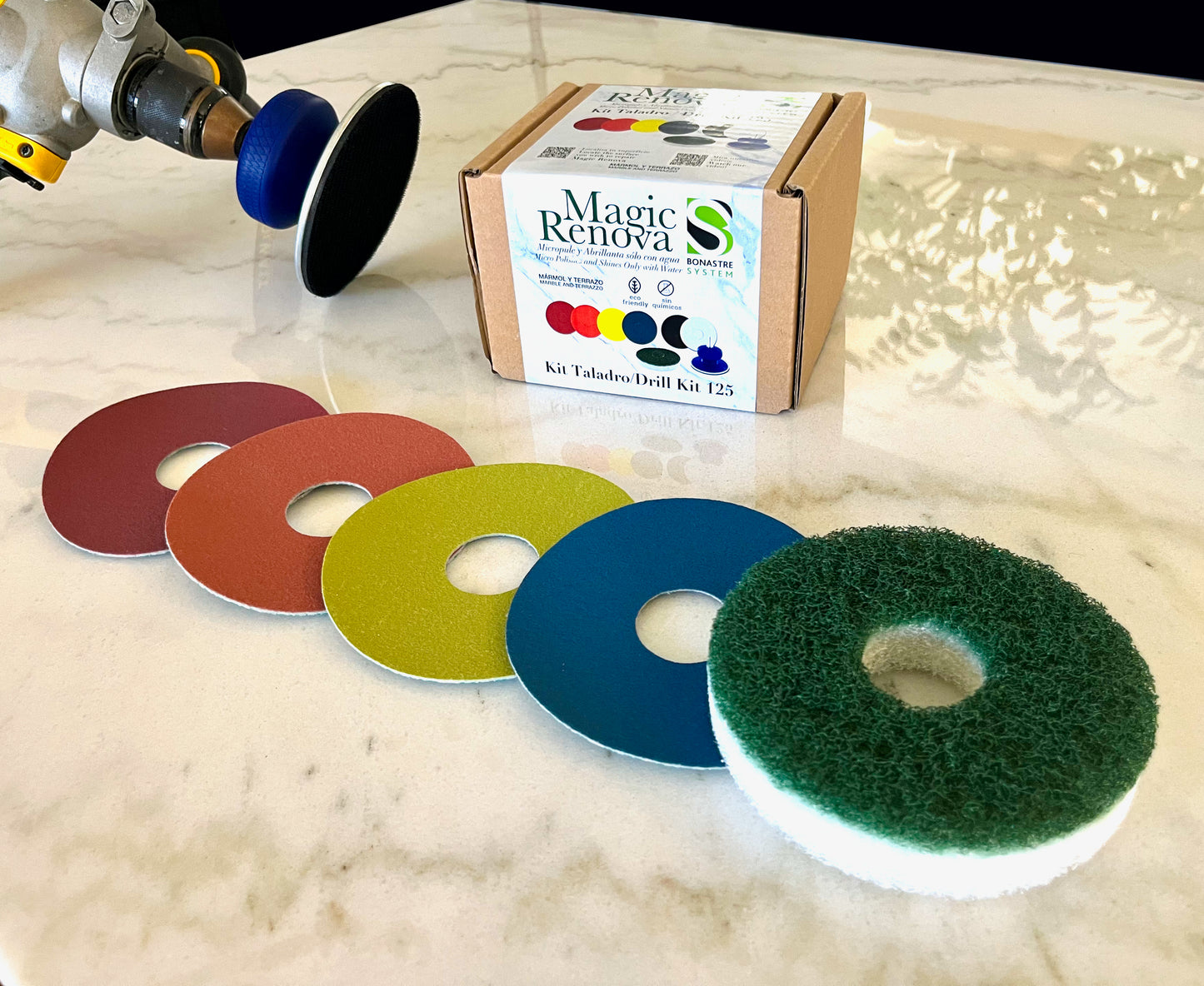 Stone Polishing Kit for Countertops & Small Areas | 5" Magic Renova